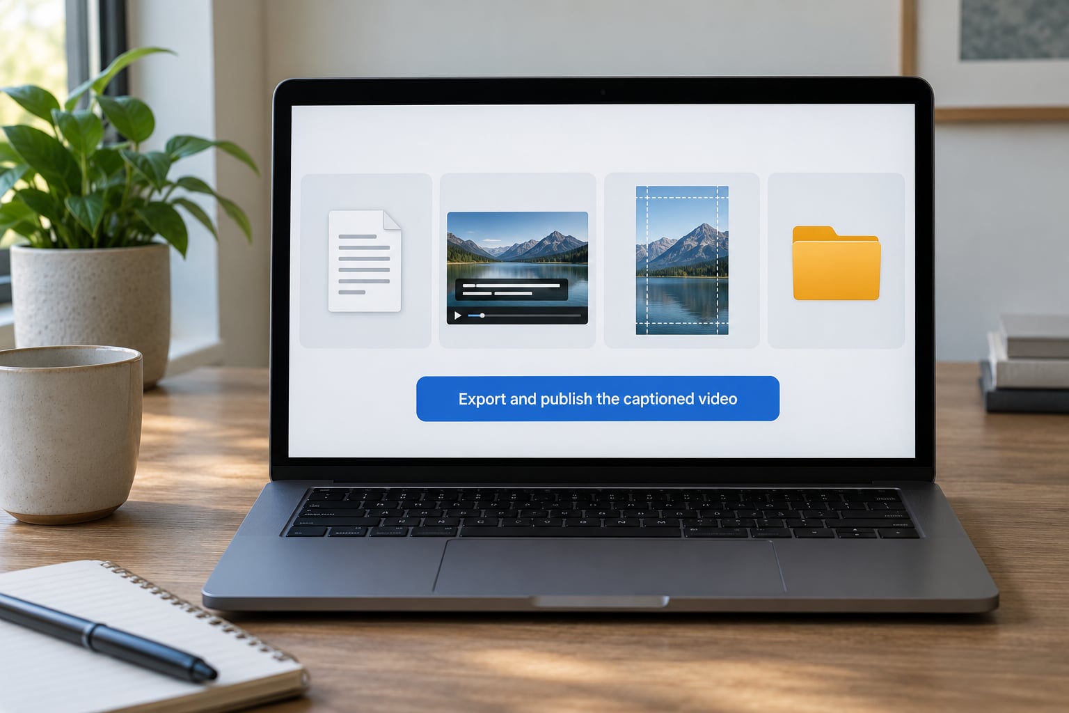 Export and publish the captioned video