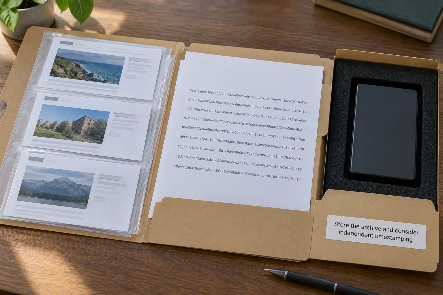 Store the archive and consider independent timestamping