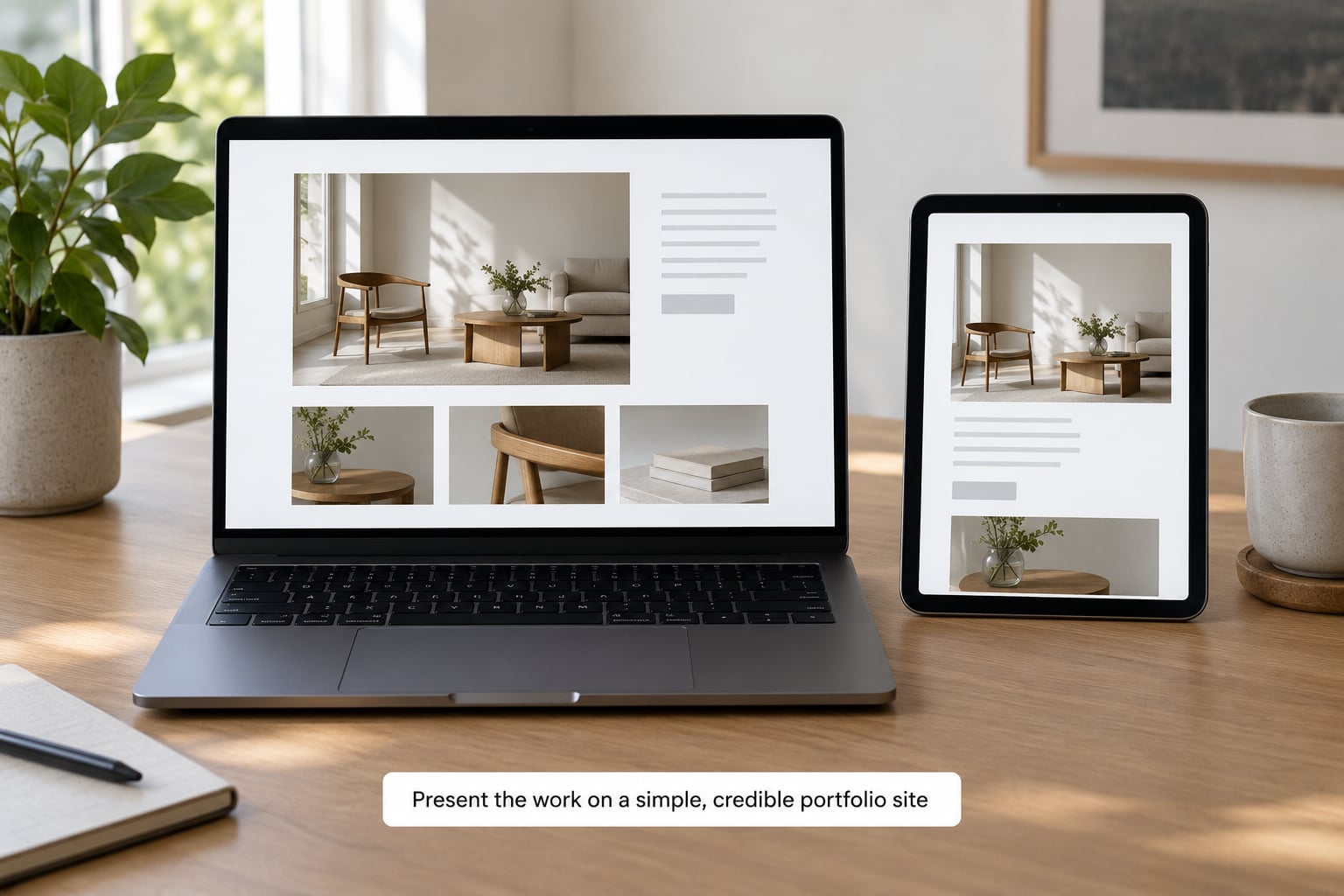 Present the work on a simple, credible portfolio site