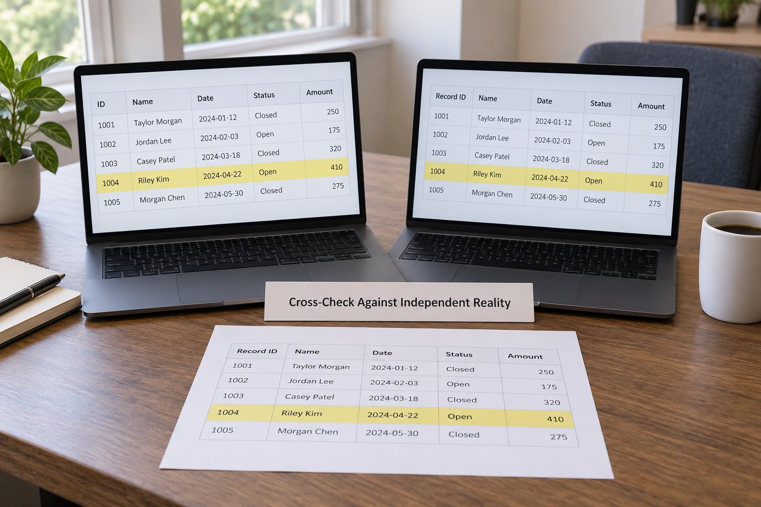 Cross-Check Against Independent Reality