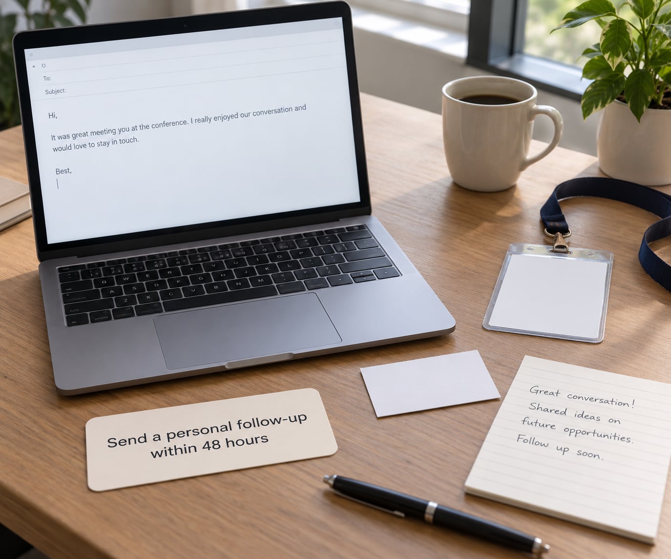 Send a personal follow-up within 48 hours