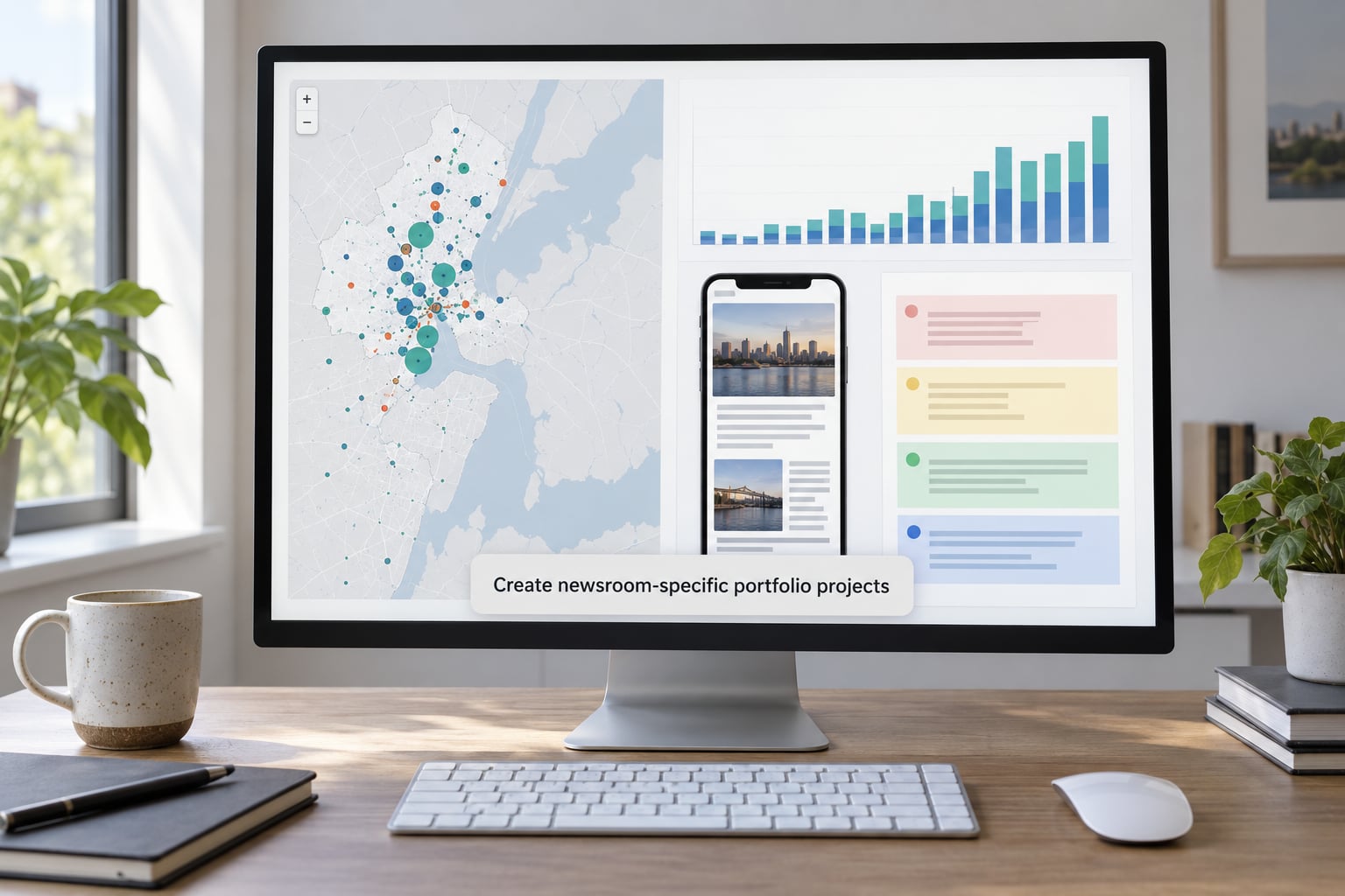 Create newsroom-specific portfolio projects