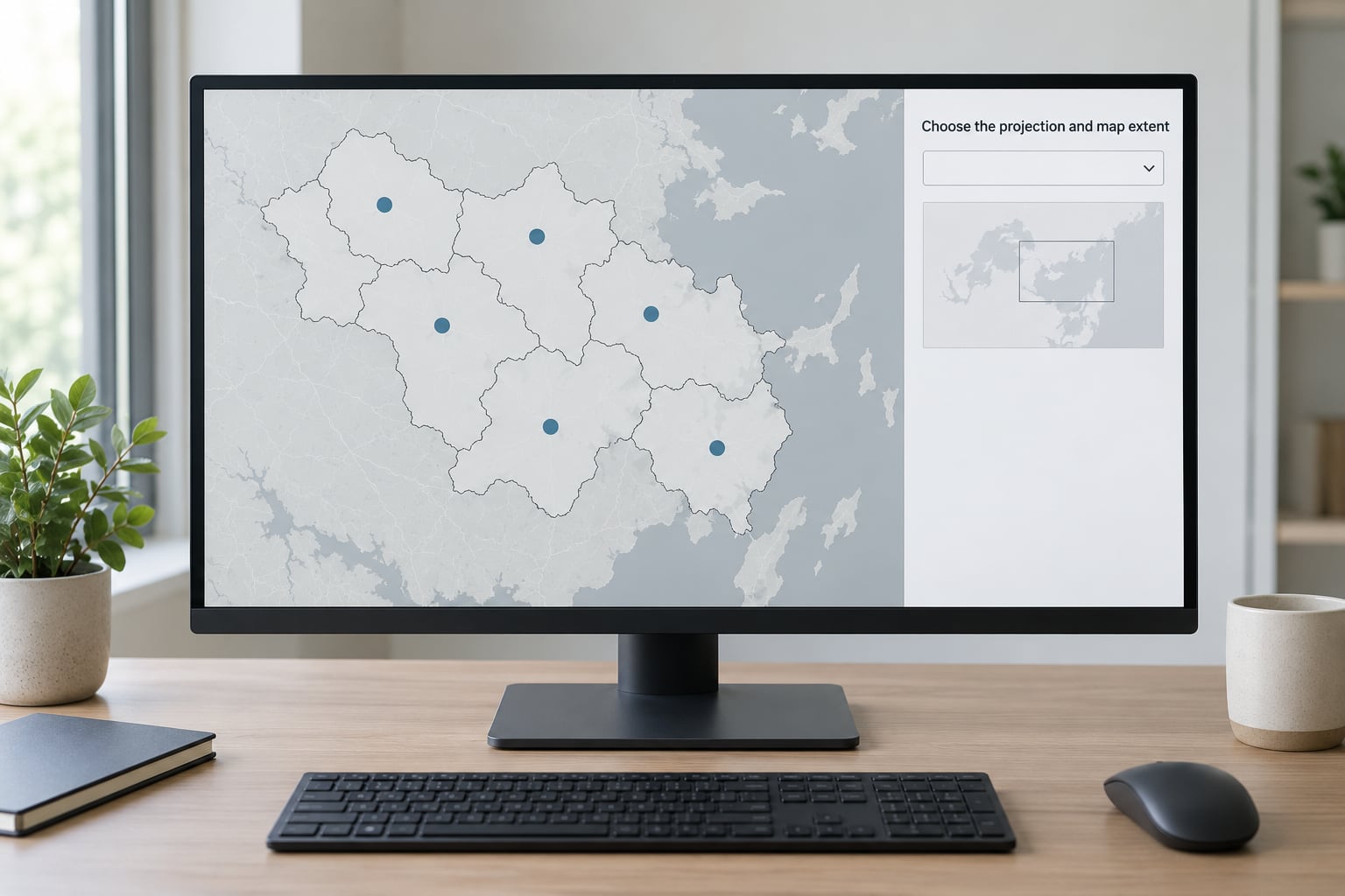 Choose the projection and map extent
