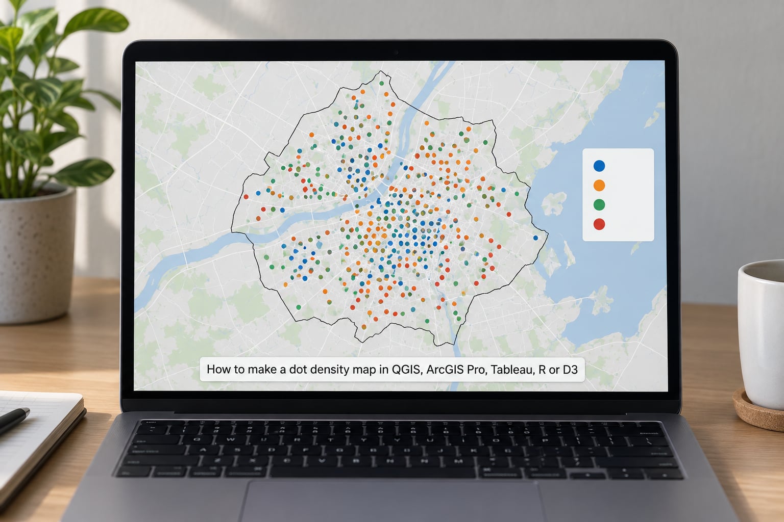 How to make a dot density map in QGIS, ArcGIS Pro, Tableau, R or D3