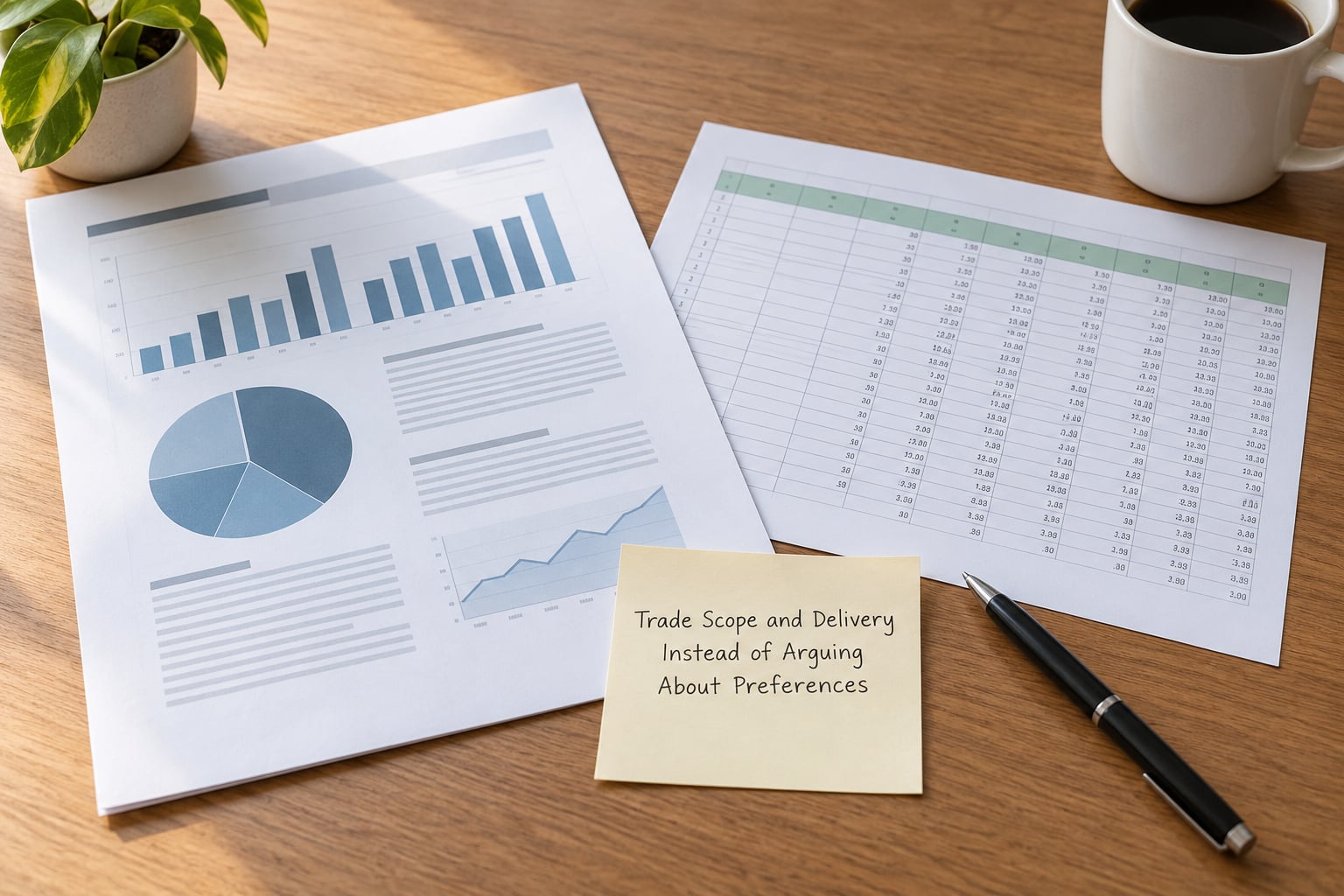 Trade Scope and Delivery Instead of Arguing About Preferences
