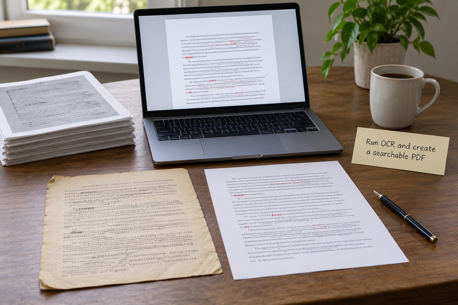 Run OCR and create a searchable PDF