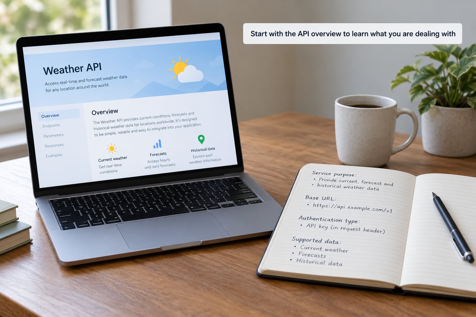 Start with the API overview to learn what you are dealing with