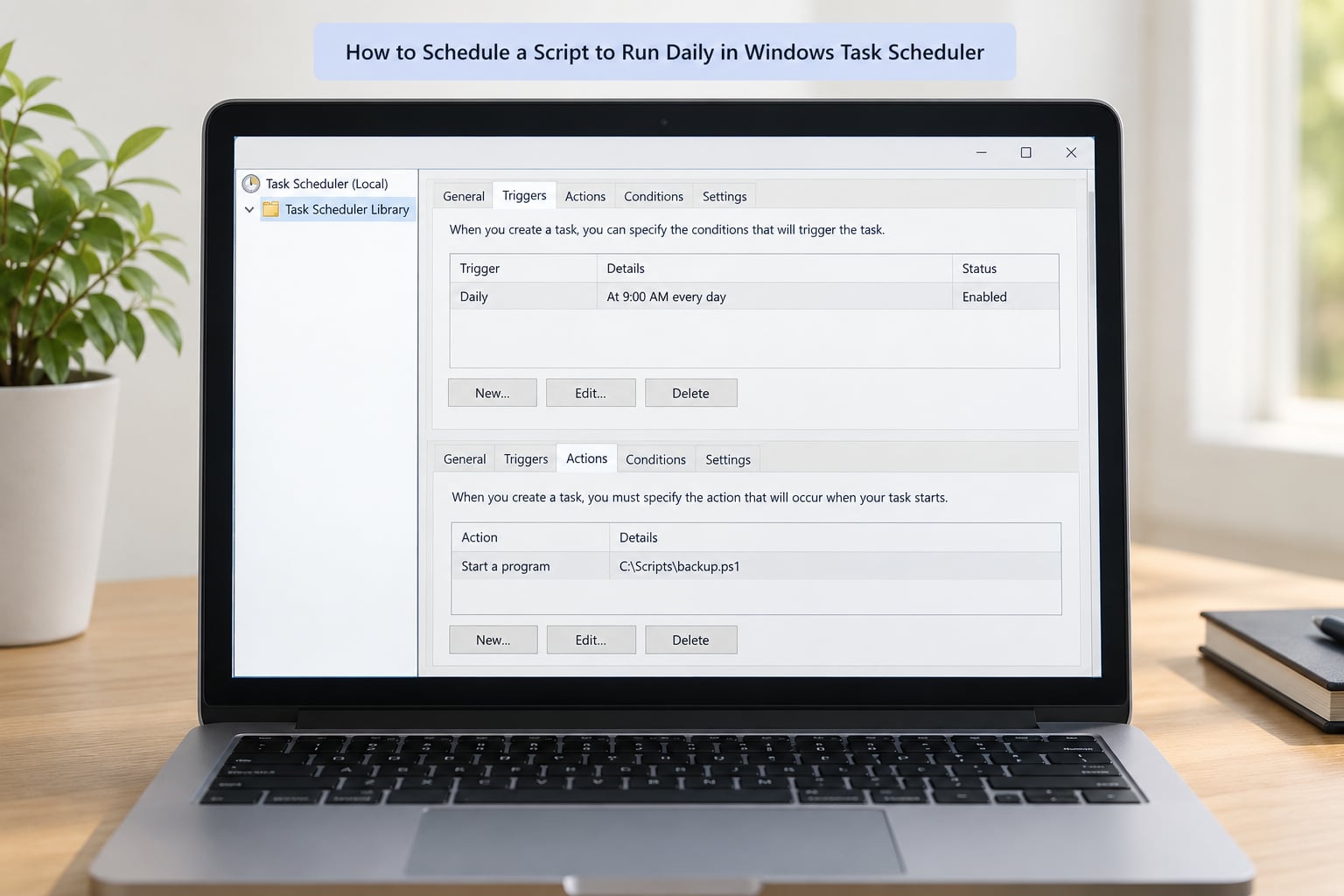 How to Schedule a Script to Run Daily in Windows Task Scheduler