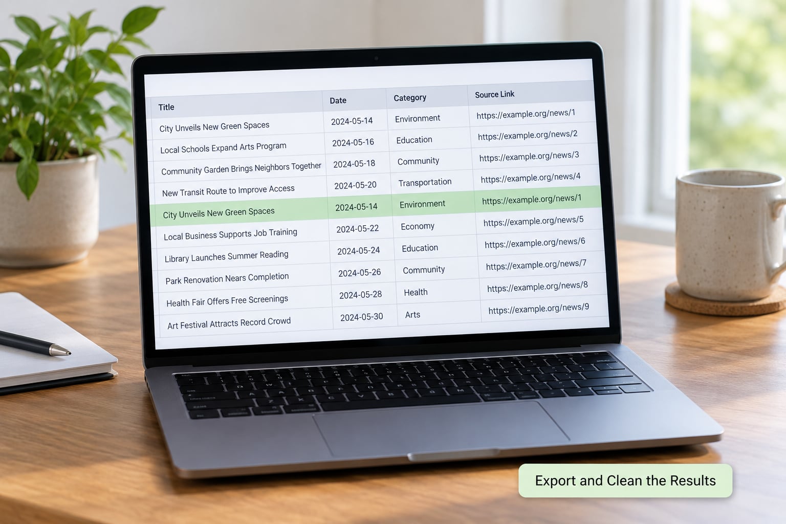 Export and Clean the Results