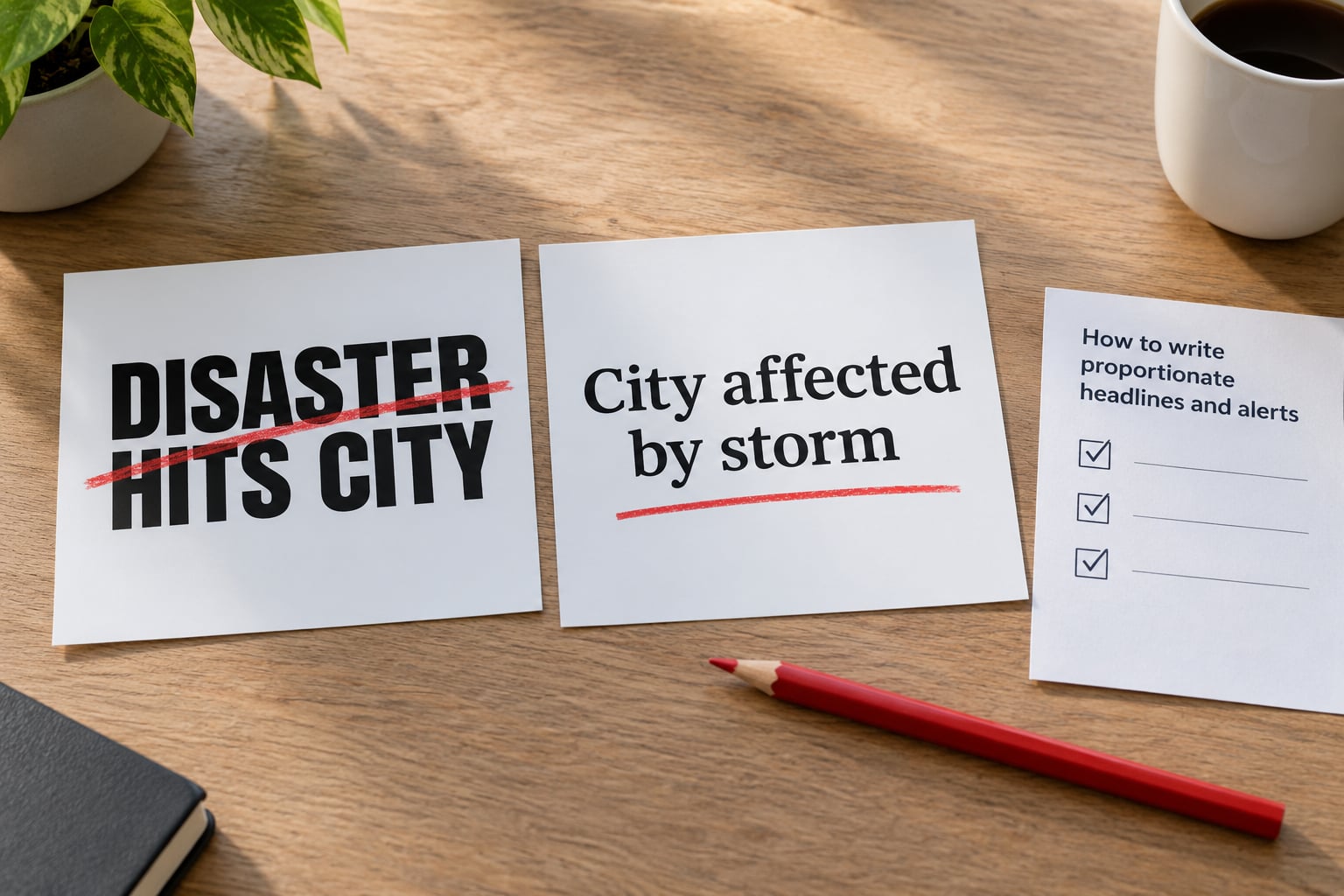 How to write proportionate headlines and alerts