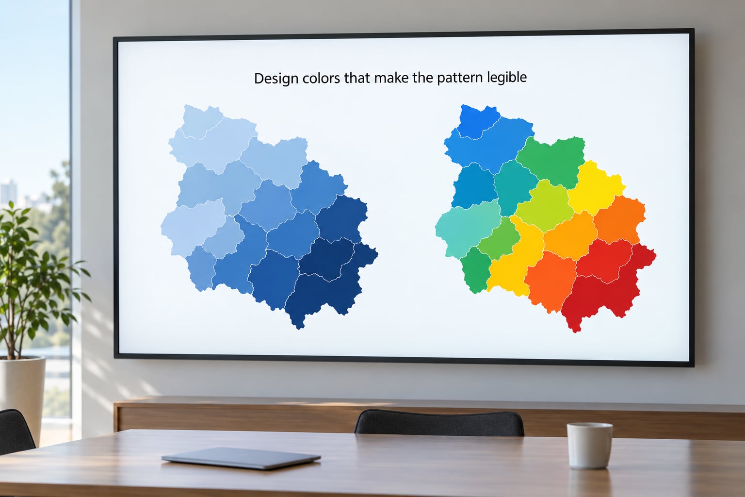 Design colors that make the pattern legible